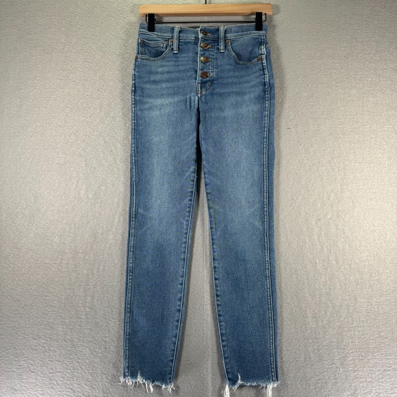 Madewell Denim - Madewell High Rise Skinny Jeans Women 25 Blue Lightwash Denim Button Fly Classic